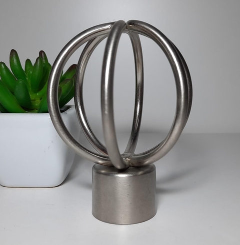 Ponteira Globo escovado para varão de cortina