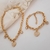 Conjunto elo português coração com ponto de luz