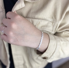 Pulseira trançada meio - Prata 925 - comprar online