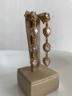 Brinco Gota Cravejado - em banho ouro 18k - comprar online