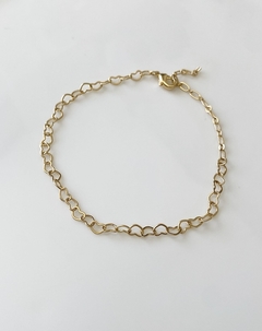 Pulseira elos de coração - Ouro 18k