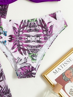 Conjunto de biquíni de cintura baixa estampa floral na internet