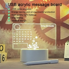 Quadro de mensagens com luz noturna LED, quadro de mensagens com caneta USB Power - comprar online