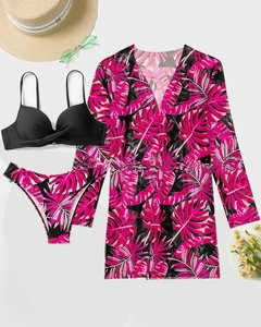 Imagem do Conjunto de biquíni de cintura baixa estampa floral