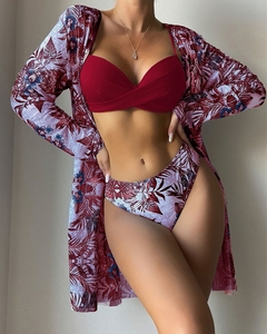 Imagem do Conjunto de biquíni de cintura baixa estampa floral