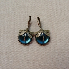Brincos retrô libélula cristal verde - comprar online