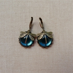 Combo 2 por 1 - Brincos + Colar retrô libélula cristal verde - comprar online