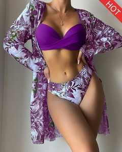 Conjunto de biquíni de cintura baixa estampa floral - comprar online