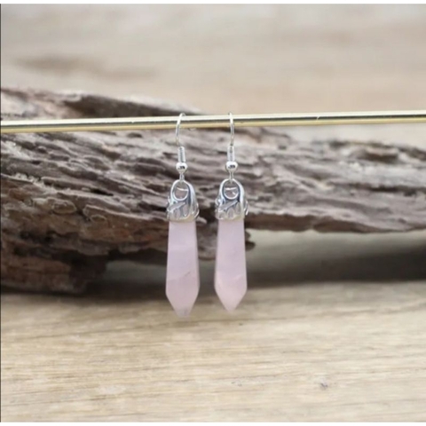 Brinco Quartzo Rosa