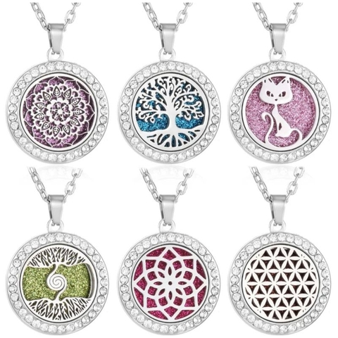 Colar Difusor Aromatizador Strass Vento