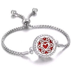 Pulseira Difusora Strass Corações
