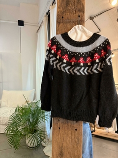 Sweater Filomena Honguitos Negro - tienda online