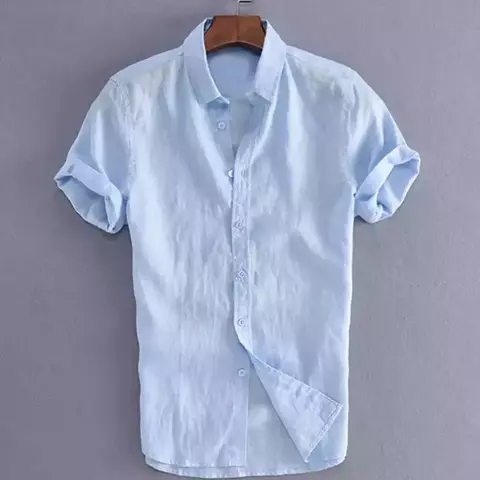 Camisas masculinas casuais de manga curta lazer rua wear lapela botão para baix