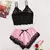 2024 verão 2 peças feminino novo sexy rendas pijamas transparentes preto rosa na internet