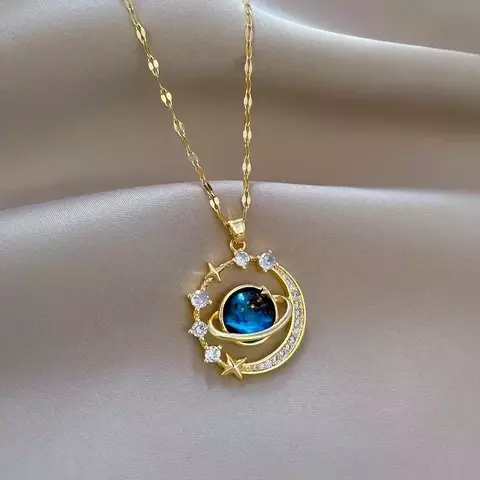 Colares para mulher delicado e bonito colar com pingente estrelado com zircônio
