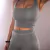 2022 Conjunto de ioga de alta elasticidade e cor sólida sem mangas + leggings d - comprar online