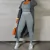 2022 Conjunto de ioga de alta elasticidade e cor sólida sem mangas + leggings d - loja online