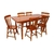 CONJUNTO DE MESA TORNEADA 1,60x0,80