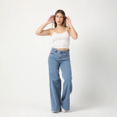 WIDE LEG CELESTE ELASTIZADO SERENA - comprar online