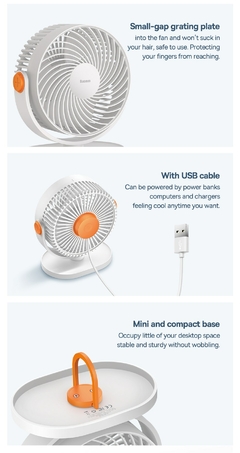 Ventilador de mesa Baseus Ventilador portátil Ângulo ajustável para resfriame na internet