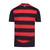 Camisa oficial do Flamengo 25/26 na cor vermelho e preto com listras horizontais e logo do clube no peito