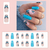 Imagem do 24 peças de Unhas postiças de bailarina de strass borboleta destacáveis ??usáveis ??longo caixão falso
