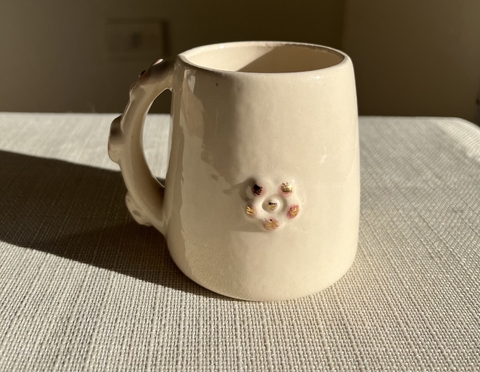 Taza flor y oro pink