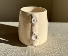 Taza Flor y Oro blue - Nina Ceramica