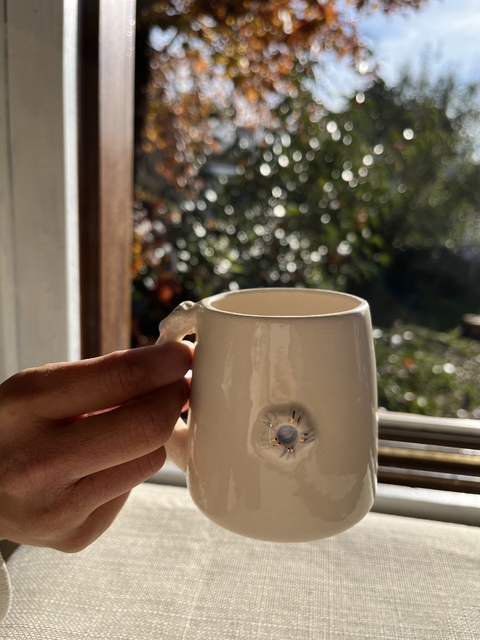 Taza Flor y Oro blue