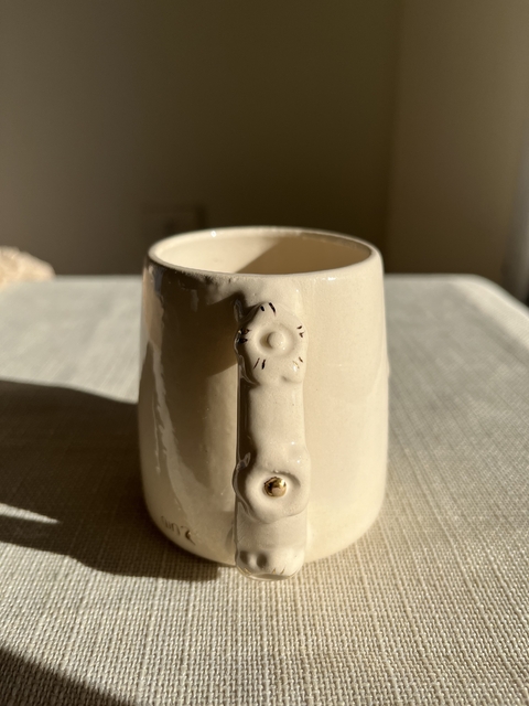 Taza flor y oro white