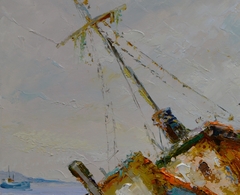 Barco Quebrado na Praia 50x60 - comprar online