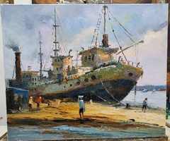 Esperando no Cais 50x60