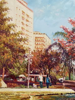 Praça 9 de Julho e Catedral São Sebastião de Presidente Prudente - Artista Cido Oliveira