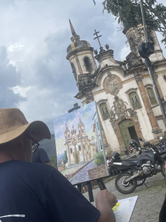 Igreja São Francisco de Assis Ouro Preto 40x30 - Artista Cido Oliveira