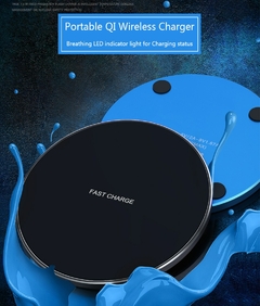 Carregador rápido sem fio ultrafino almofada de metal 10W carregador rápido se