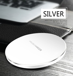 Carregador rápido sem fio ultrafino almofada de metal 10W carregador rápido se na internet