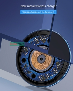 Carregador rápido sem fio ultrafino almofada de metal 10W carregador rápido se - loja online