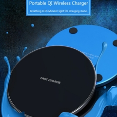 Carregador rápido sem fio ultrafino almofada de metal 10W carregador rápido se - loja online