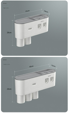 Suporte de escova de dentes invertido de adsorção magnética com 2 dispensador