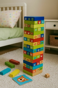 Jenga torre de animales madera Magnific