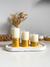 Trio de velas dourado + Bandeja G - comprar online