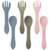 Set Tenedor y Cuchara de Silicona Rosa - Luring Aplenty