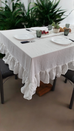 MANTEL CON VOLADOS "BLANCO"
