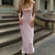 Dulzura Veludo Sólido Vestido Feminino Alça Midi Com Fenda Empilhado Solto na internet