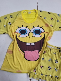 Kit Família 5 Pijamas Curto Bob Esponja na internet