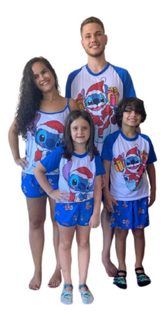 Kit Família 5 Pijamas Natal Personagens Adulto E Infantil