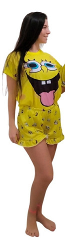 Pijama Curto Feminino Bob Esponja (presentão De Natal)