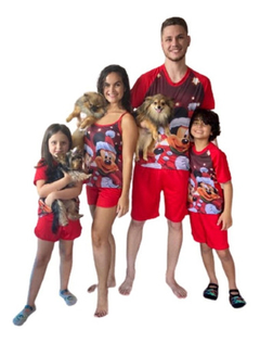 Kit Família Pijamas Natal (2 Pijamas E 1 Body)