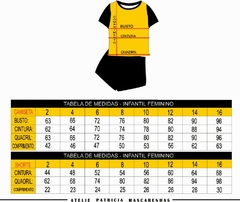 Pijama Natal Feminino Curto (infantil) - loja online