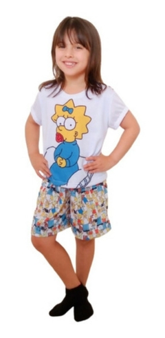 Kit familia, 2 pijamas longo e um body bebê, Os Simpsons - Atêlie PM